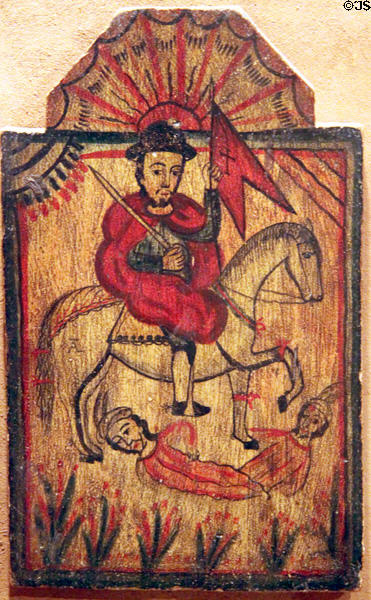 St James the Moor Slayer retablo by José Rafael Aragón at Hacienda de los Martinez. Taos, NM.