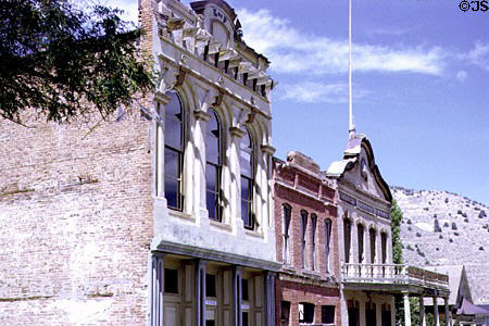 Historical photo (c1968) of Victorian streetscape of Virginia City. Virginia City, NV.