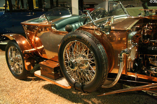 Polished metal Rolls Royce Silver Ghost details at National Automobile Museum. Reno, NV.