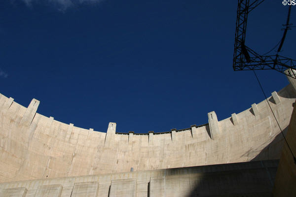 Crest of Hoover Dam from below. Las Vegas, NV.