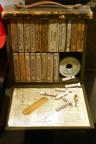 Civil Defense First-Aid Kit at Atomic Testing Museum. Las Vegas, NV.