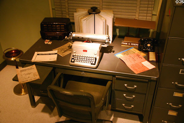 1960s office from U.S. Atomic Test Center at Atomic Testing Museum. Las Vegas, NV.