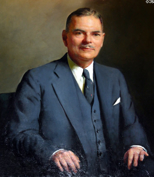 Portrait of Governor & Presidential candidate Thomas E. Dewey in New York State Capitol. Albany, NY.