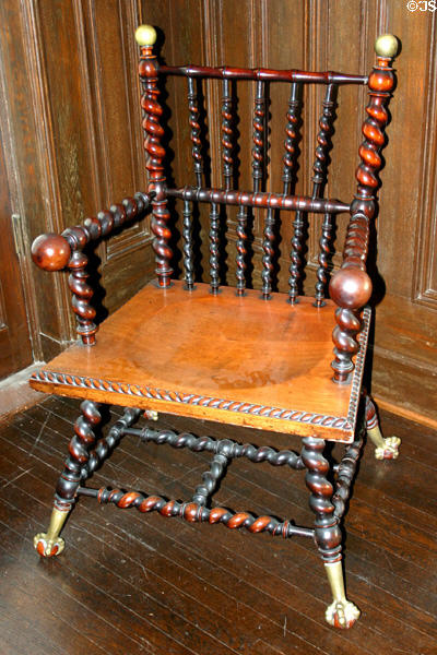 Spiral arm chair in Theodore Roosevelt Inaugural Site. Buffalo, NY.