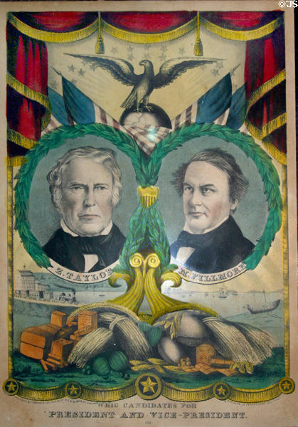 Election poster for Zachary Taylor & Millard Fillmore, Whig party. East Aurora, NY.