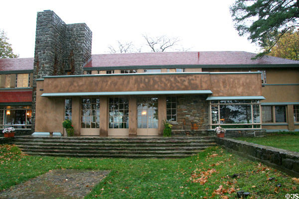 Lakeside facade of Graycliff built as summer house for wife of Darwin D. Martin executive of Larkin Company. Buffalo, NY.