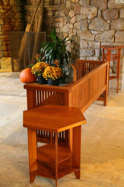 Wright-style furniture in living room of Graycliff. Buffalo, NY.