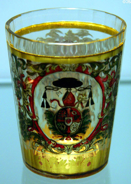 Bohemian glass armorial beaker (c1748) at Corning Museum of Glass. Corning, NY.