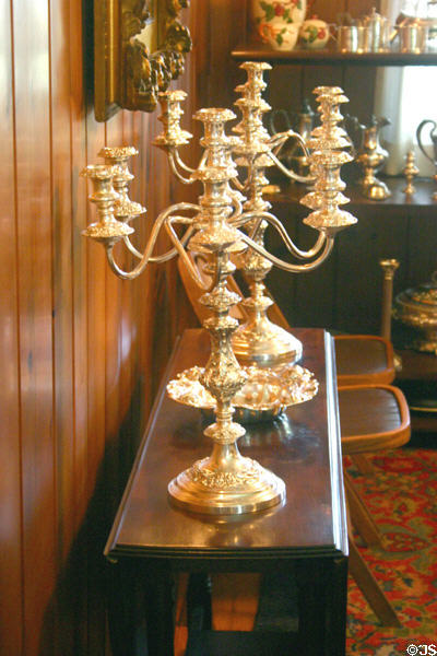 Candlesticks in dining room of Val-Kill. Hyde Park, NY.