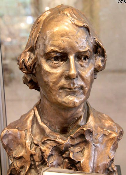 Elbert Hubbard replica plaster bust (unknown) at Roycroft Campus Powerhouse. East Aurora, NY.