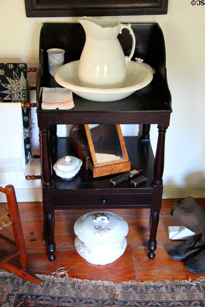 Washstand, pitcher & basin at Millard Fillmore House. East Aurora, NY.