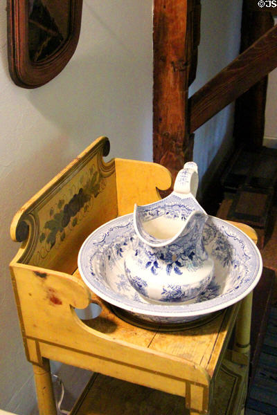 Washstand, pitcher & basin at Millard Fillmore House. East Aurora, NY.