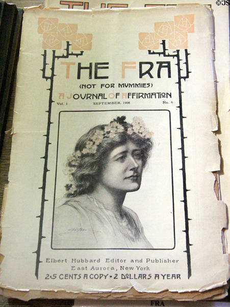 The Fra journal (1908) published by Elbert Hubbard at Elbert Hubbard Roycroft Museum. East Aurora, NY.