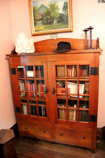 Roycroft bookcase at Elbert Hubbard Roycroft Museum. East Aurora, NY.