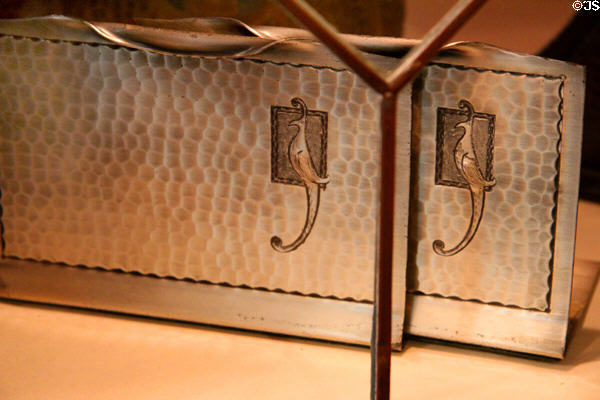 Bookends by Roycroft Copper Shop at Elbert Hubbard Roycroft Museum. East Aurora, NY.