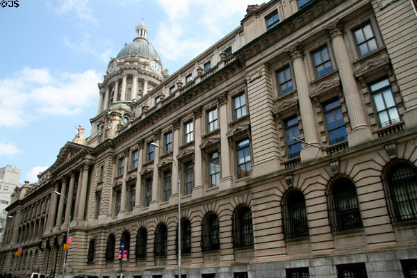 Row of arches of former New York Police Headquarters Building (240 Centre St.). New York, NY.