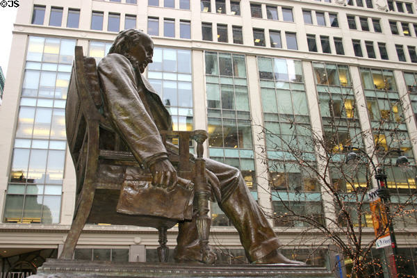Horace Greeley (1811-72) statue (1892) by Alexander Doyle on Greeley Square. New York, NY.