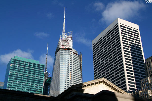 1095 6th Ave., Bank of America & Grace Towers over New York Public Library. New York, NY.