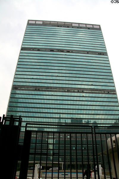 United Nations Secretariat Building facade. New York, NY.