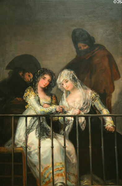 Majas on a Balcony painting (c1810) by Francisco de Goya at Metropolitan Museum of Art. New York, NY.