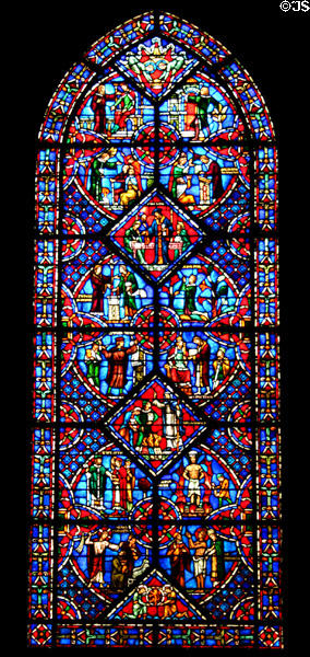 Stained glass window in Riverside Church. New York, NY.