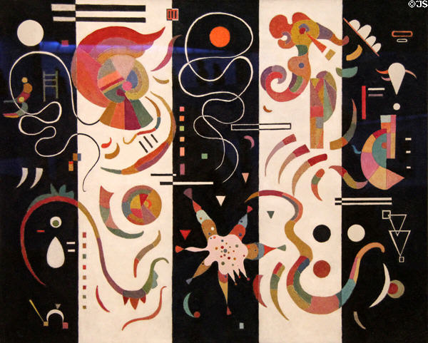 Striped painting (1934) by Vasily Kandinsky at Guggenheim Museum. New York City, NY.