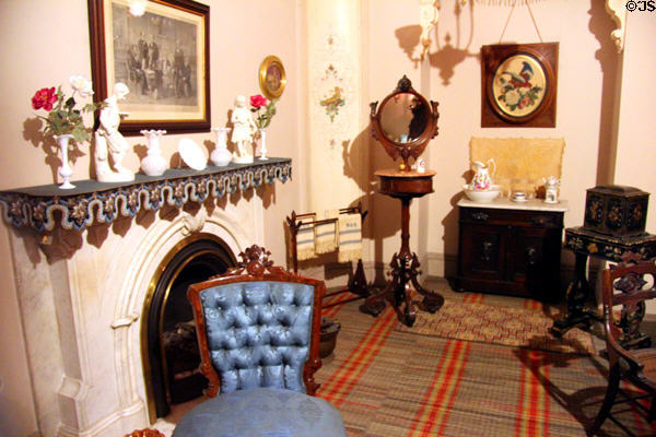 Civil War dressing room with fireplace (1865-9) from the White House at Brooklyn Museum. Brooklyn, NY.