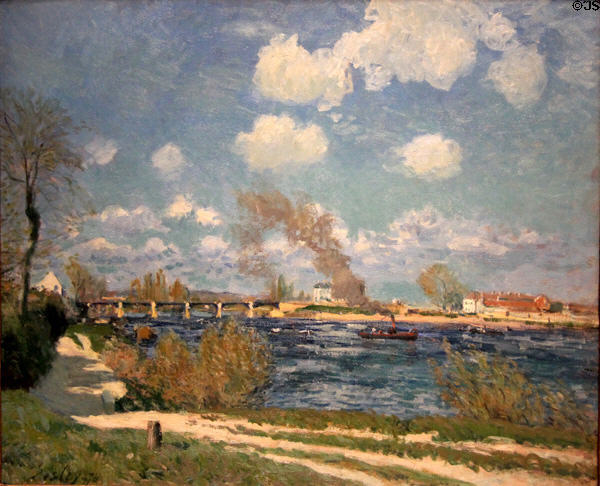 Bougival painting (1876) by Alfred Sisley of France at Cincinnati Art Museum. Cincinnati, OH.