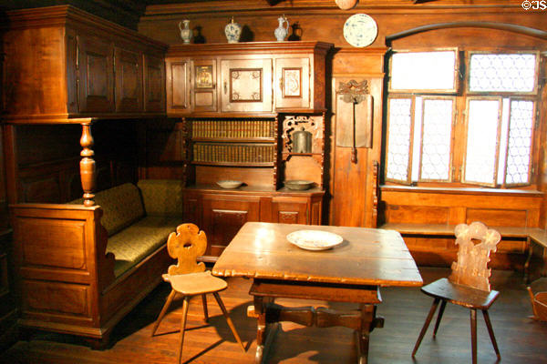 Room of Villa Solitude from Switzerland with parts (1630-1900) at Toledo Museum of Art. Toledo, OH.