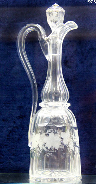 Presidential stoppered cut & engraved glass decanter (1870s or prior) at Rutherford B. Hayes Presidential Center. Fremont, OH.