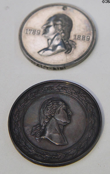 George Washington (1789-1797) medals (c1889) (at Hayes Presidential Center). Fremont, OH.