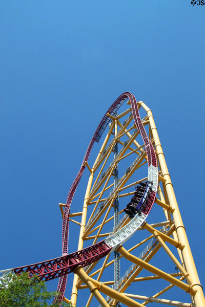 Top Thrill Dragster roller coaster at Cedar Point. Sandusky, OH.