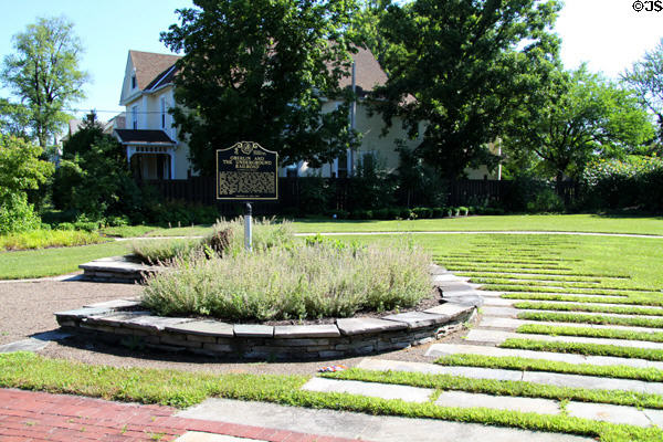 Park memorial to underground railroad at Oberlin College. Oberlin, OH.