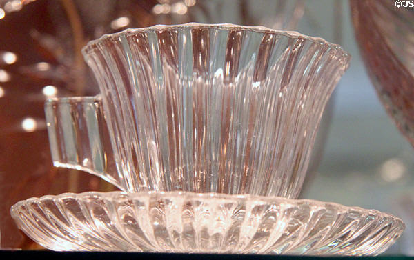 Ridgeleigh cup & saucer at National Heisey Glass Museum. Newark, OH.
