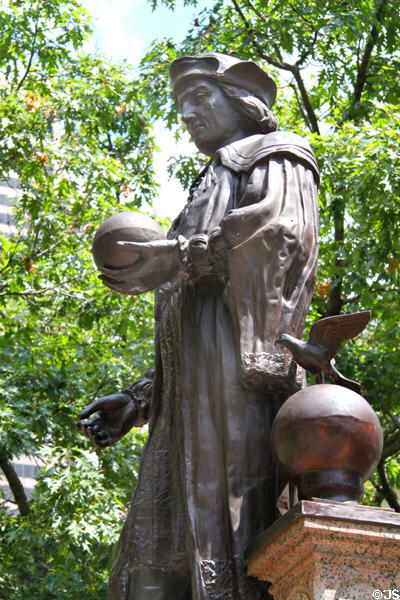 Christopher Columbus memorial (1892) at Ohio State Capitol. Columbus, OH.