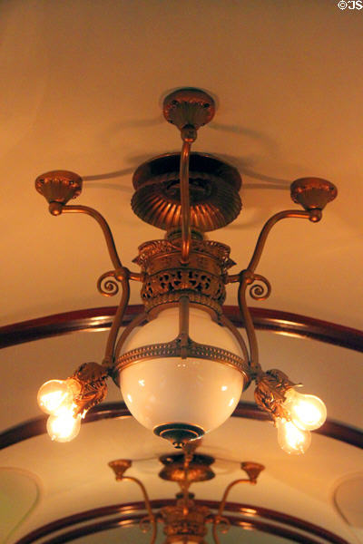 Lighting fixture of Detroit & Mackinac railway passenger coach at Carillon Historical Park. Dayton, OH.