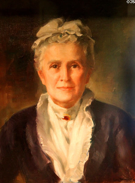Lucretia Garfield portrait by John Follinsbee at Garfield NHS. Mentor, OH.