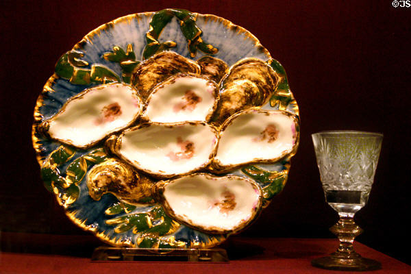 Rutherford B. Hayes oyster plate in Liberty Museum. Philadelphia, PA.