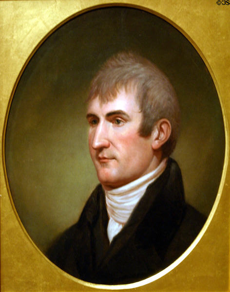 Portrait of Meriwether Lewis (1807) by Charles Willson Peale in National Portrait Gallery. Philadelphia, PA.