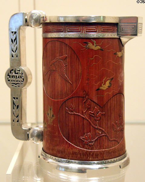 Silver & bamboo jug (1878) by Henry W. Dee of Britain at Carnegie Museum of Art. Pittsburgh, PA.