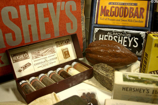 Antique Hershey's chocolate products at Derry Township Historical Society Museum. Hershey, PA.