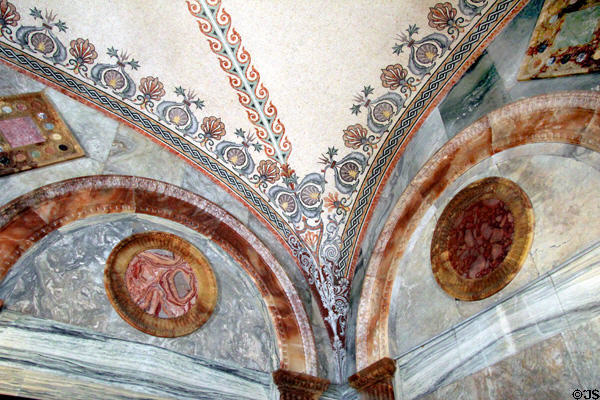 Billiard Room marble wall details at The Breakers. Newport, RI.