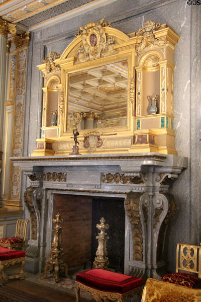 Music Room fireplace at The Breakers. Newport, RI.