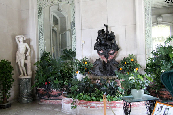 Conservatory (aka Palm Room) with mirrors & sculptures at The Elms. Newport, RI.