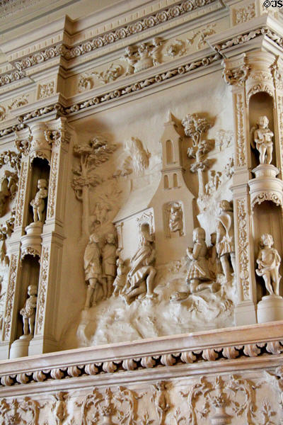 Detail of Salon fireplace at Rosecliff. Newport, RI.