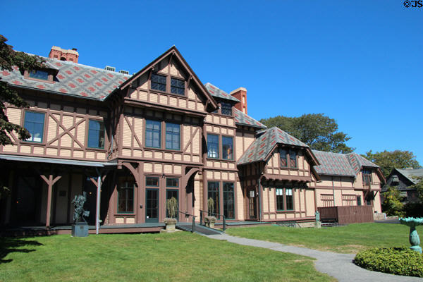 John N.A. Griswald House (1864) now Newport Art Museum. Newport, RI. Style: Stick. Architect: Richard Morris Hunt. On National Register.