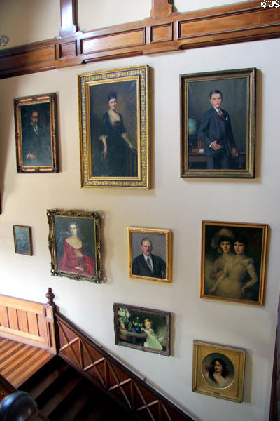 Collection of portraits of local society residents or by local artists at Newport Art Museum. Newport, RI.