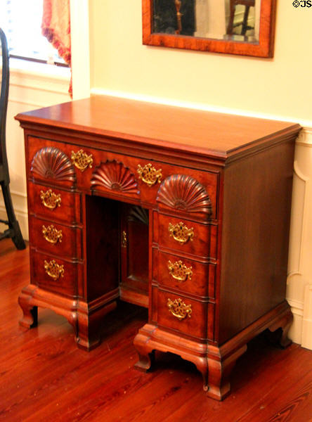 Bureau table (c1760-85) from Newport, RI at RISD Museum. Providence, RI.