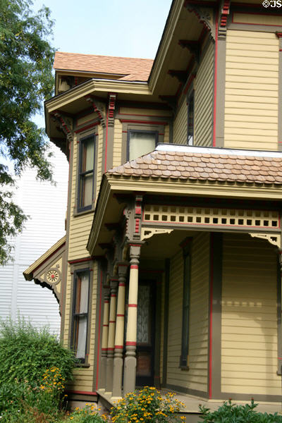 Queen Anne elements of Beckwith House at Dakota Discovery Museum. Mitchell, SD.