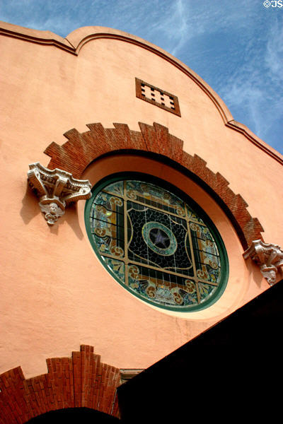 Southern Pacific Passenger Station stained glass windows. San Antonio, TX.